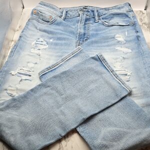 American Eagle Outfitters Light Wash Distressed Skinny Jeans